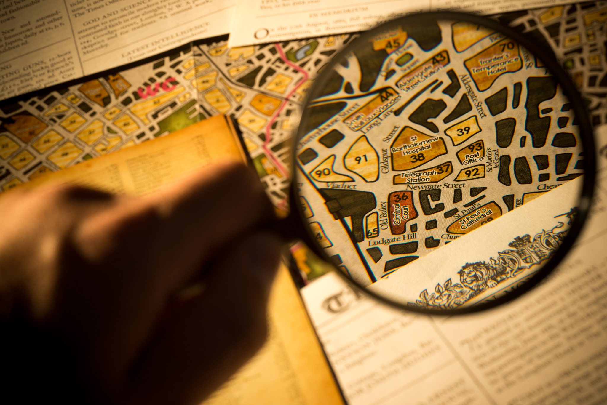 Getting a closer look with a magnifying glass in Sherlock Holmes Consulting Detective tabletop game