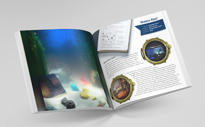 BGP photo book page mockup for Forbidden Island