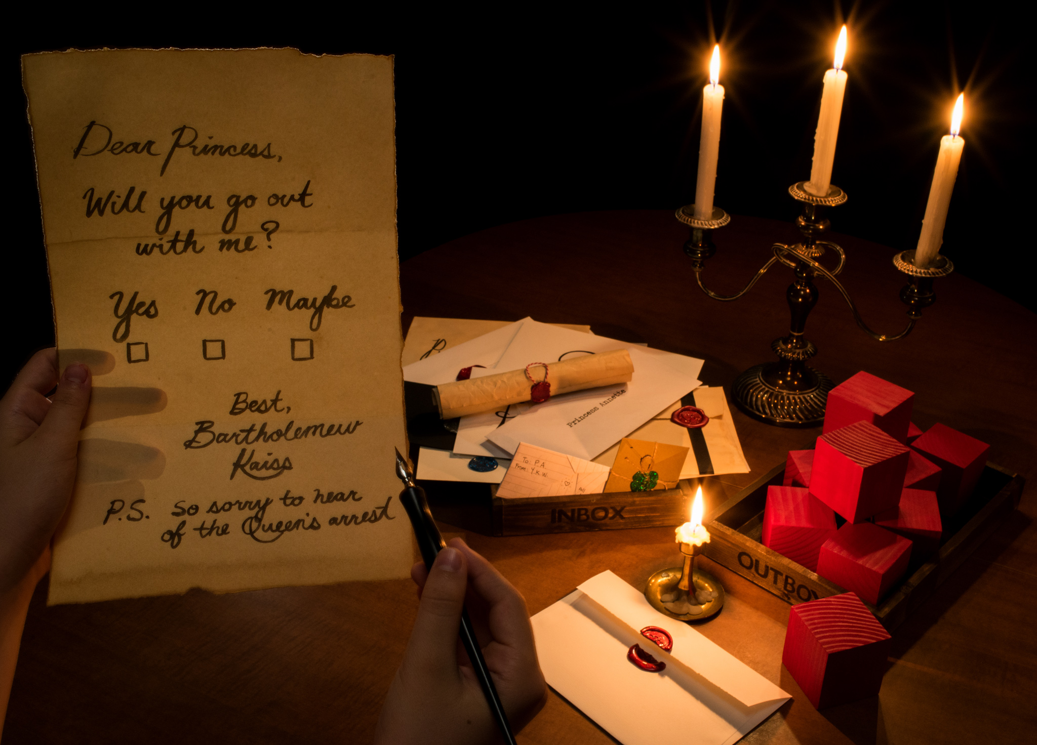 Princess receives and responds to love letters