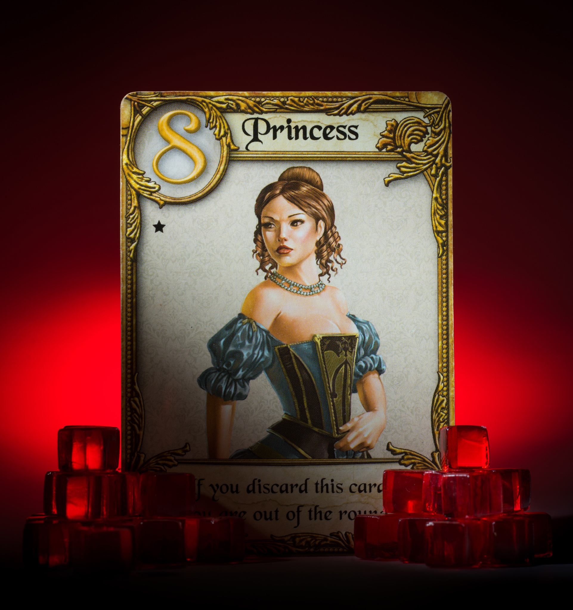 Princess card showered with love from Love Letter card game