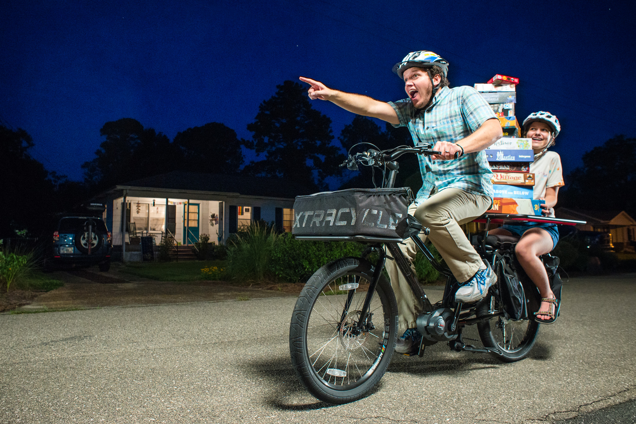 Riding into game night like …