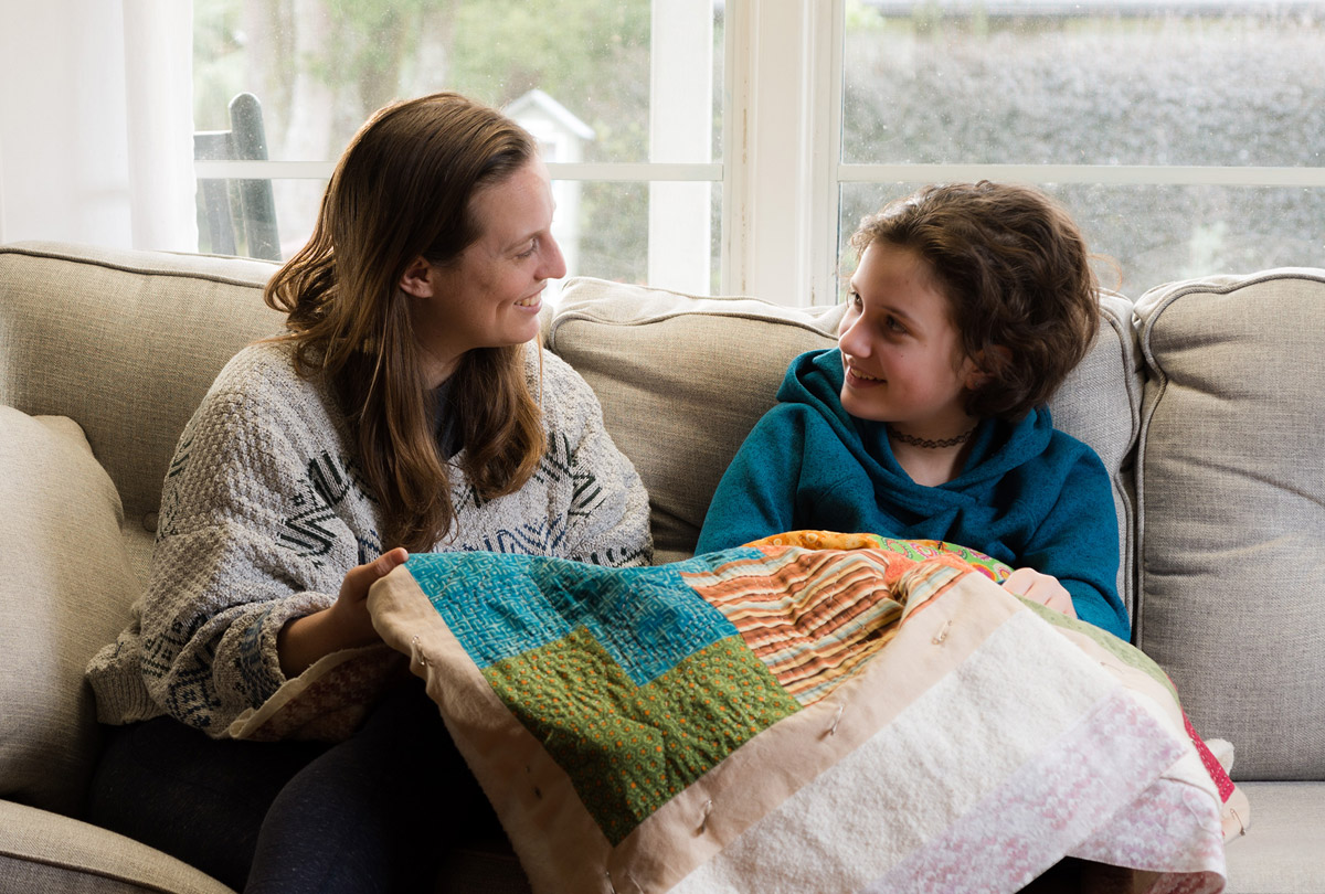 Quilting on the couch