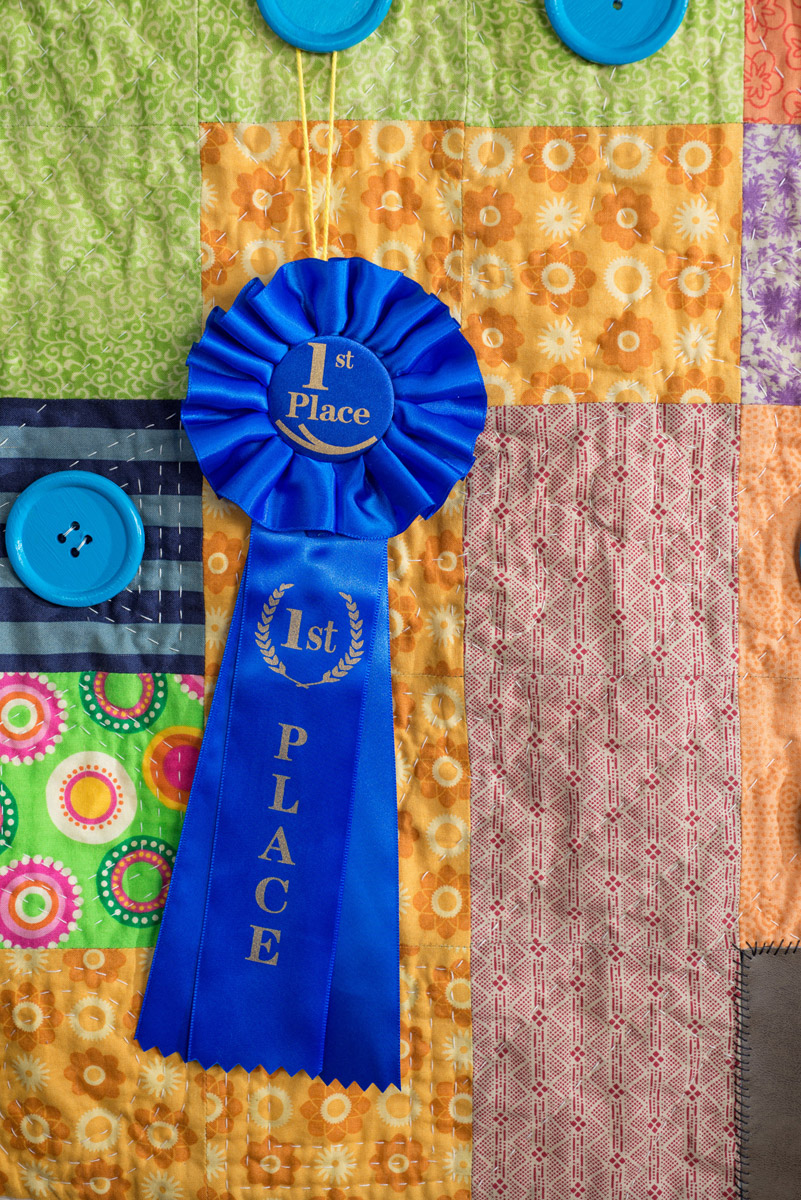 Blue ribbon winning quilt